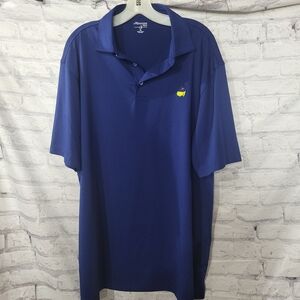 Masters Tech Deep Blue Polo Shirt with Yellow Logo